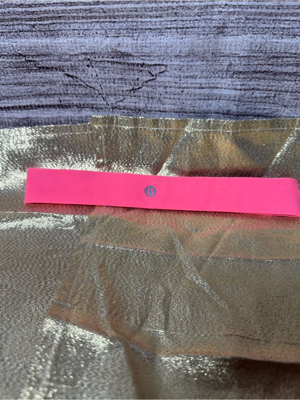 lululemon athletica Neon Pink Stretch Headband with Reflective Logo